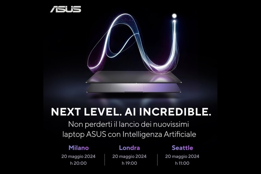 Next Level. AI Incredible, l'evento online di presentazione dei nuovi laptop ASUS con intelligenza artificiale