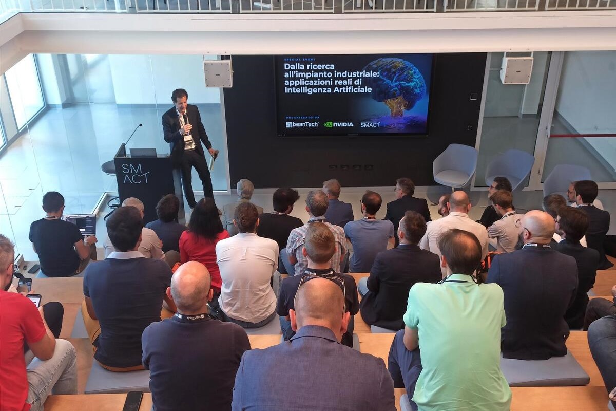 Foto dell'evento SMACT tenuto nella sede del Competence Center a Padova - Le applicazioni reali dell'IA generativa presentate allo SMACT di Padova con Nvidia e beantech