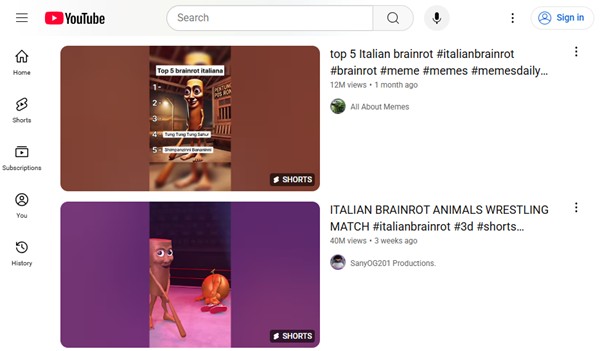 Esempi di brainrot italiani