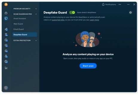 Deepfake Guard di Avast