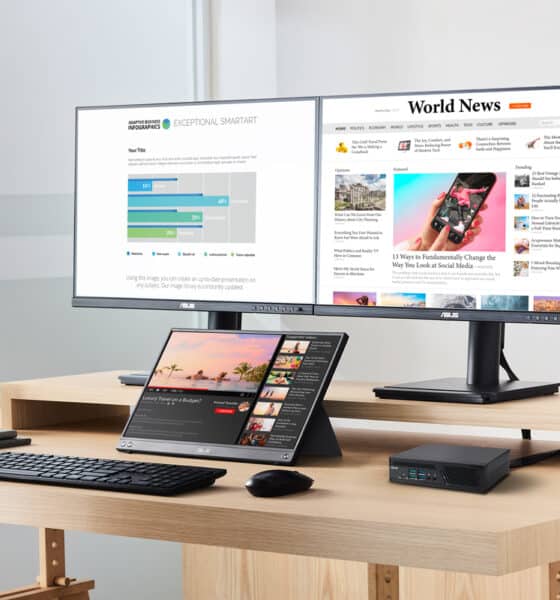 Postazione in ufficio con mini pc ASUS ExpertCenter PB64