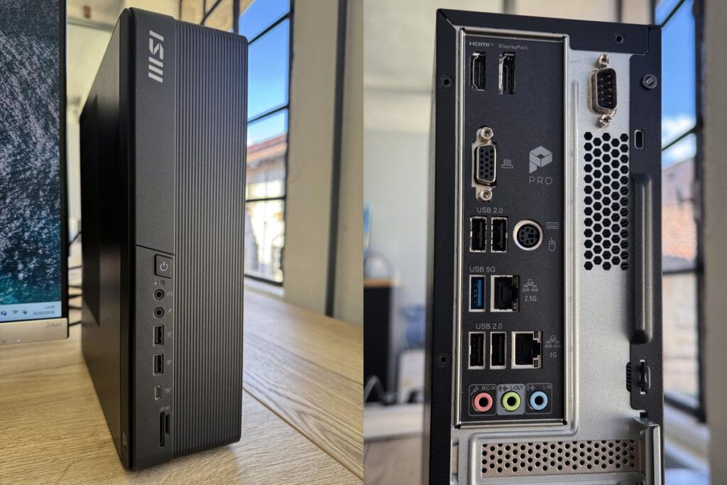 Il PRO DP80 e il dettaglio delle porte di connessione posteriori