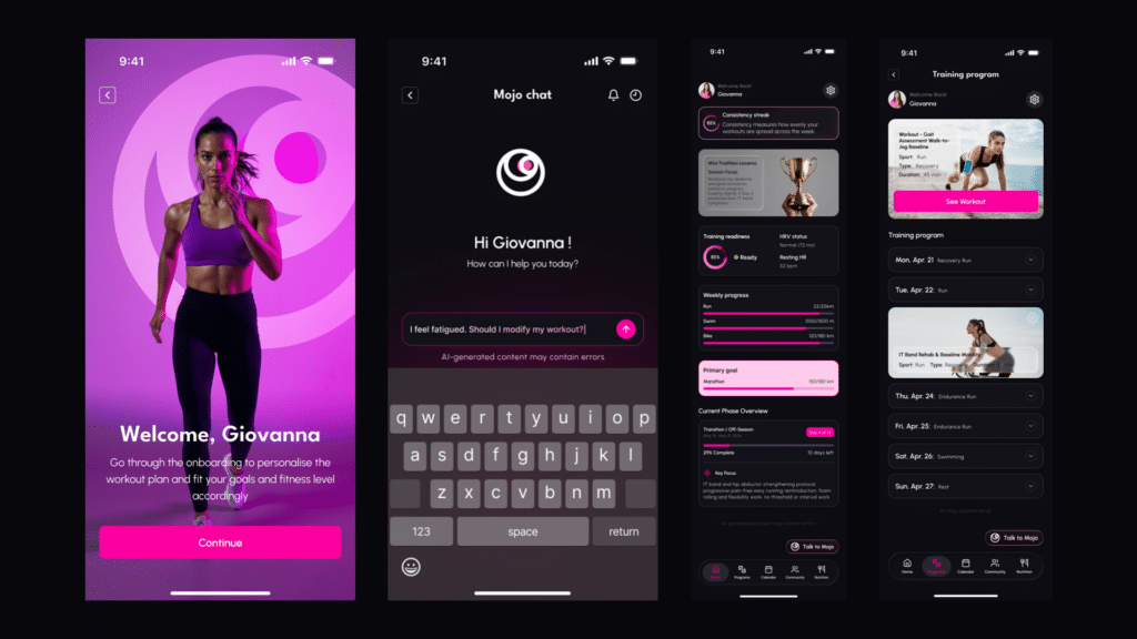 Una schermata dell’app che mostra l’esperienza digitale